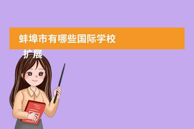 蚌埠市有哪些国际学校 
  扩展资料：
 