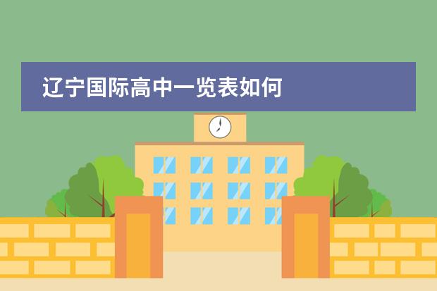 辽宁国际高中一览表如何