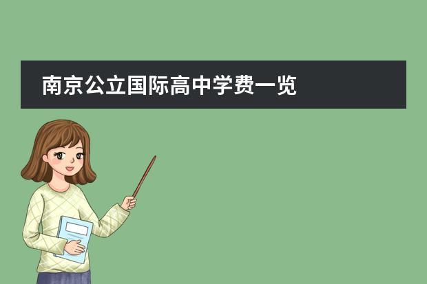 南京公立国际高中学费一览