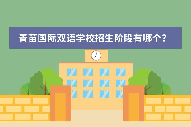 青苗国际双语学校招生阶段有哪个?