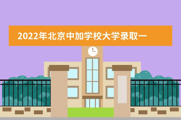 2022年北京中加学校大学录取一览表