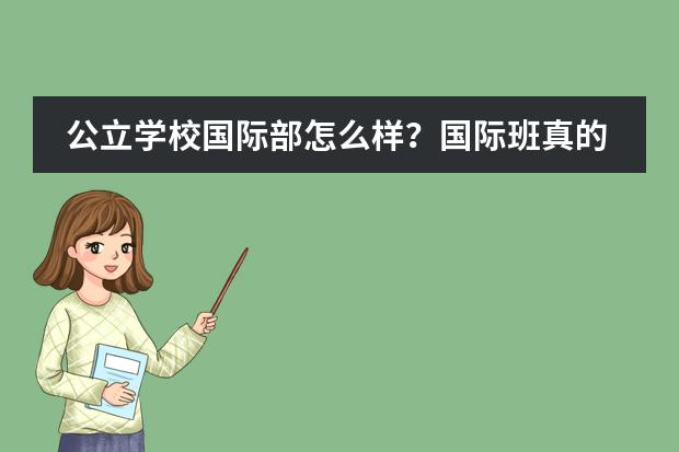 公立学校国际部怎么样？国际班真的有用吗？