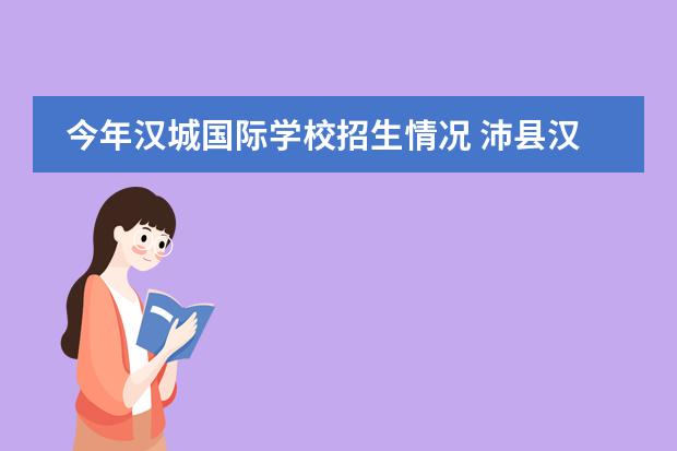 今年汉城国际学校招生情况 沛县汉城国际学校招生标准2022
