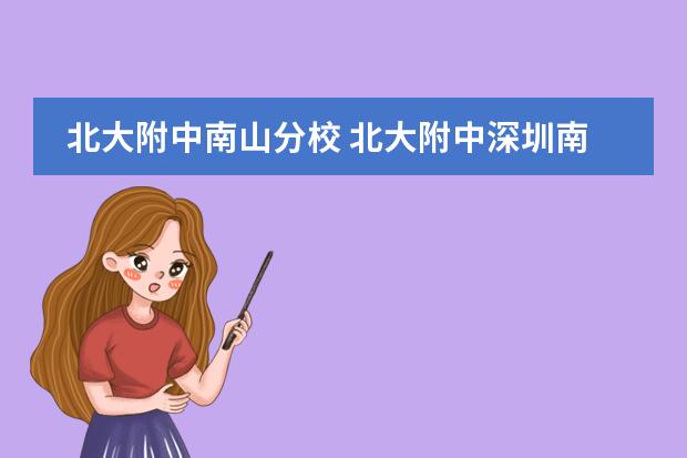 北大附中南山分校 北大附中深圳南山分校高中部现在的收费情况怎么样? ...