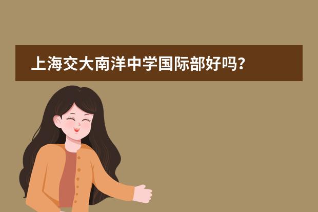上海交大南洋中学国际部好吗？