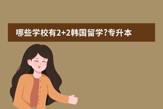 哪些学校有2+2韩国留学?专升本的