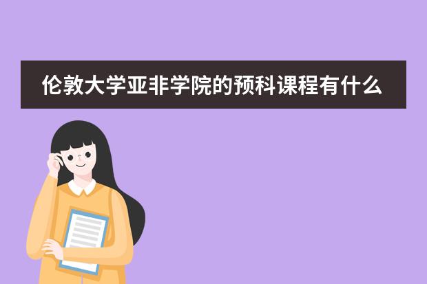 伦敦大学亚非学院的预科课程有什么特色,入学要求又是