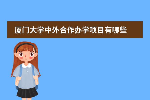 厦门大学中外合作办学项目有哪些