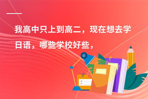 我高中只上到高二,现在想去学日语,哪些学校好些,是要先专升本之类的才可以吗?打广告的不要来