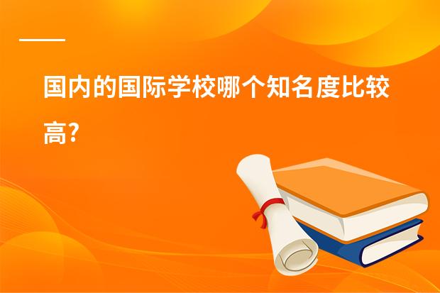 国内的国际学校哪个知名度比较高?