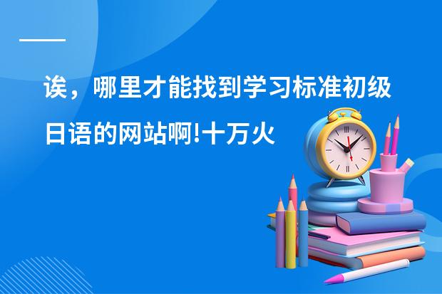 诶，哪里才能找到学习标准初级日语的网站啊!十万火急啊!