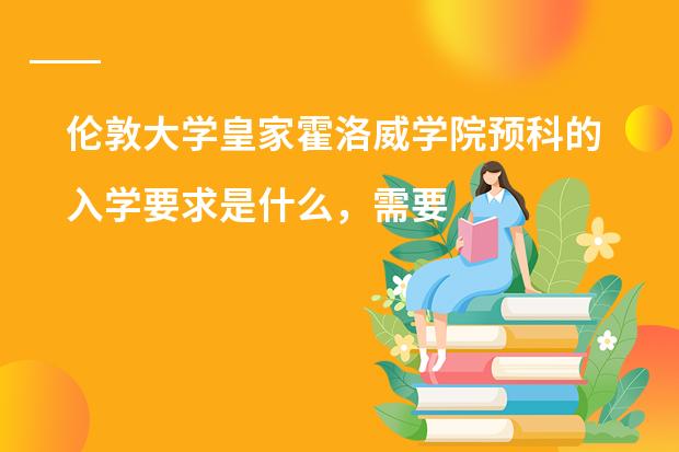 伦敦大学皇家霍洛威学院预科的入学要求是什么，需要多