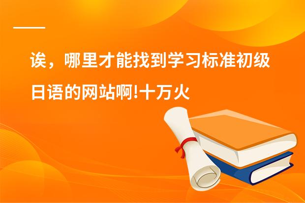 诶，哪里才能找到学习标准初级日语的网站啊!十万火急啊!