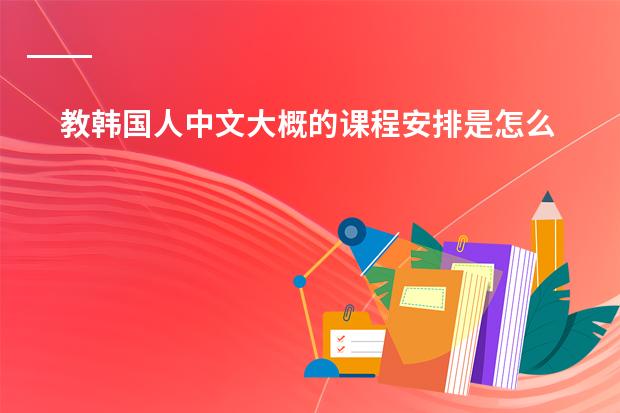 教韩国人中文大概的课程安排是怎么样的?什么教材比较适合?还请有过类似经验的小伙伴支支招~