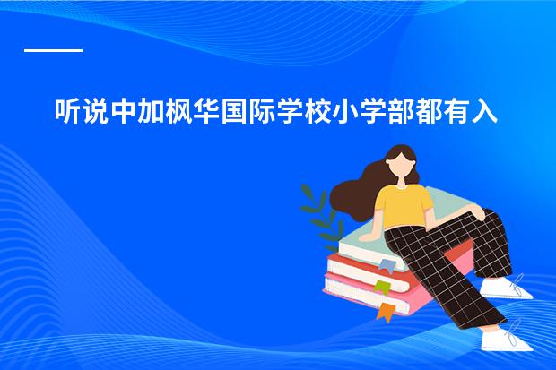 听说中加枫华国际学校小学部都有入学测试，会不会很难？（中加枫华国际学校录取分数线）