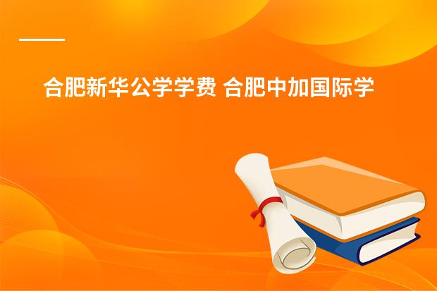 合肥新华公学学费 合肥中加国际学校学费?