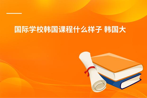 国际学校韩国课程什么样子 韩国大真大学课程设置是怎样的?